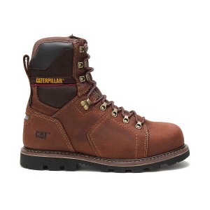 Men's Caterpillar Alaska 2.0 8" Waterproof Thinsulate™ Steel Toe Work Boots Brown | 387591-BUE