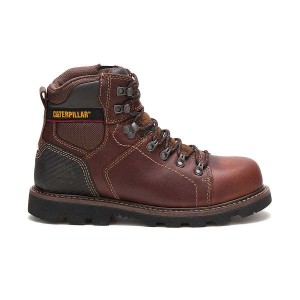 Men's Caterpillar Alaska 2.0 Steel Toe Work Boots Brown | 145829-MIH