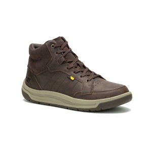 Men's Caterpillar Apa Cush Mid Boots Coffee | 601835-VJD