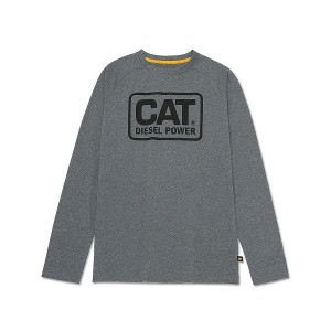 Men's Caterpillar Cat Diesel Power Long Sleeve Tee T-Shirt Dark / Grey | 746059-CQT