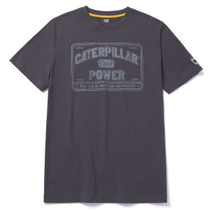 Men's Caterpillar Caterpillar Power Tee T-Shirt Grey | 603875-BCM