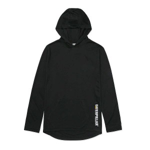 Men's Caterpillar Coolmax Lightweight Pullover Hoodie Black | 945630-ZEM