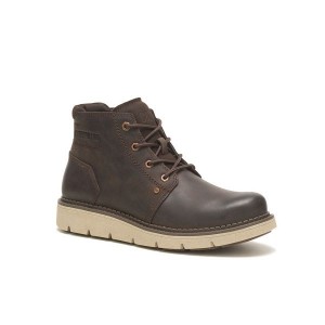 Men's Caterpillar Covert Mid WP Boots Coffee | 467358-XKF