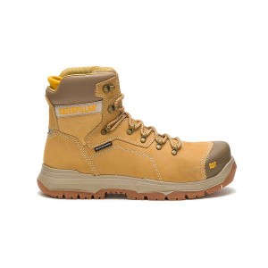 Men's Caterpillar Diagnostic 2.0 Waterproof Steel Toe Work Boots Brown | 516890-SZQ