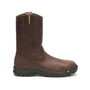 Men's Caterpillar Drawbar Steel Toe Work Boots Brown | 126903-ZWO