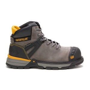 Men's Caterpillar Excavator Superlite Waterproof Carbon Composite Toe Work Boots Blue / Grey | 849107-LYQ