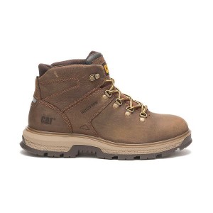 Men's Caterpillar Exposition Hiker Waterproof Work Boots Brown | 568073-FXH