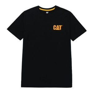 Men's Caterpillar Graphic Tee T-Shirt Black | 103645-OZD