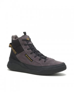 Men's Caterpillar Hex Hi Utility Sneakers Grey / Black | 083571-CEO