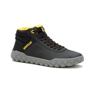 Men's Caterpillar Hex + Mid Sneakers Black | 347568-YSM