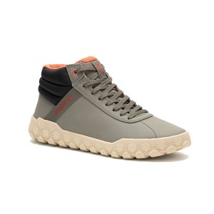 Men's Caterpillar Hex + Mid Sneakers Dark / Grey | 670342-DPW