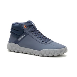 Men's Caterpillar Hex + Mid Sneakers Indigo | 362590-YVX