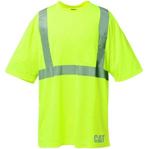 Men's Caterpillar Hi-Vis Tee T-Shirt Yellow | 735192-LQS