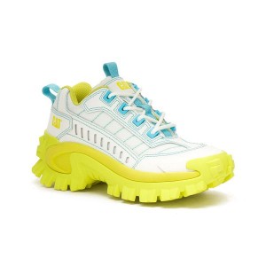 Men's Caterpillar Intruder Supercharged Sneakers White / Light / Green / Yellow | 584926-NPJ