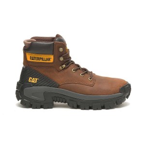 Men's Caterpillar Invader Hi Steel Toe Work Boots Dark / Brown | 769281-CKW