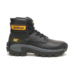 Men's Caterpillar Invader Hi Steel Toe Work Boots Black | 396824-ARZ