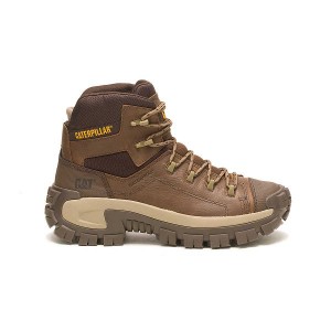 Men's Caterpillar Invader Hiker Waterproof Work Boots Brown | 240851-GVF