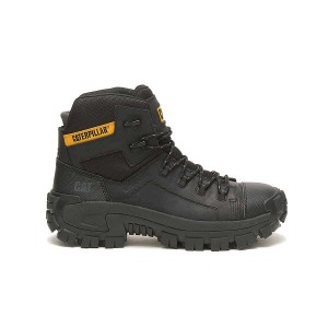 Men's Caterpillar Invader Hiker Waterproof Composite Toe Work Boots Black | 412076-IKG