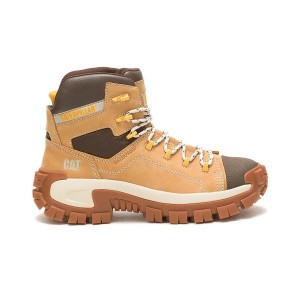 Men's Caterpillar Invader Hiker Waterproof Composite Toe Work Boots Brown | 201534-BKT