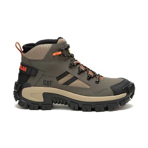 Men's Caterpillar Invader Mid Vent Composite Toe Work Boots Khaki | 825103-ELT