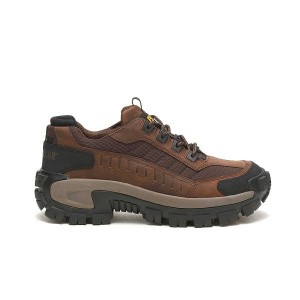 Men's Caterpillar Invader Steel Toe Work Shoes Dark / Brown | 853409-MHA