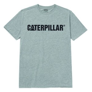 Men's Caterpillar Original Fit Caterpillar Logo Tee T-Shirt Blue | 931872-BYZ