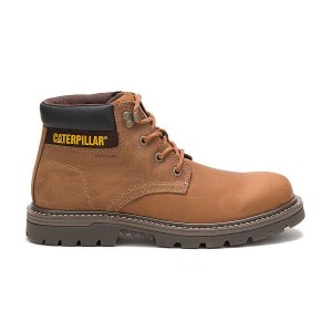 Men's Caterpillar Outbase Waterproof Work Boots Brown | 076532-HRU