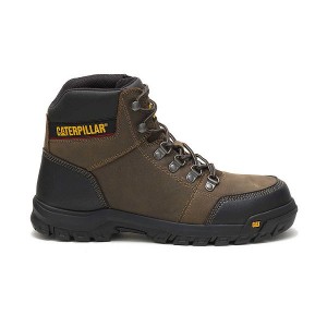 Men's Caterpillar Outline Steel Toe Work Boots Dark / Grey | 846139-UEC