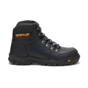 Men's Caterpillar Outline Steel Toe Work Boots Black | 541680-ZTR