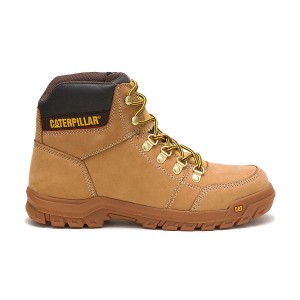 Men's Caterpillar Outline Work Boots Brown | 528169-MLO