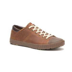 Men's Caterpillar Passport Rubber Cap Sneakers Brown | 936745-UPE