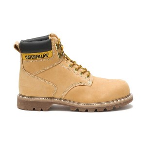 Men's Caterpillar Second Shift Steel Toe Work Boots Orange | 451370-XPG