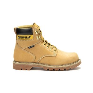 Men's Caterpillar Second Shift Waterproof Work Boots Brown | 539617-YNP