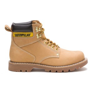 Men's Caterpillar Second Shift Work Boots Brown | 438057-HNK