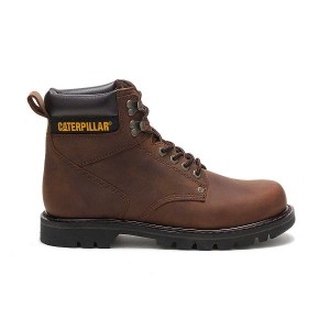 Men's Caterpillar Second Shift Work Boots Dark / Brown | 036581-TEY