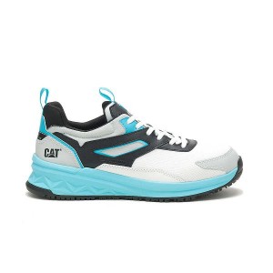 Men's Caterpillar Streamline Runner Carbon Composite Toe Work Shoes White / Blue | 935861-ULG