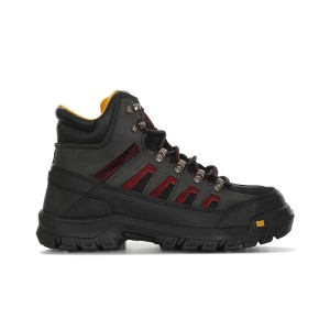 Men's Caterpillar Threshold CAG ST M4M Industrial Work Boots Black / Red | 628174-HOI