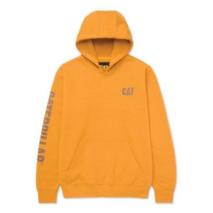 Men's Caterpillar Trademark Banner Hoodie Yellow | 821946-DIF