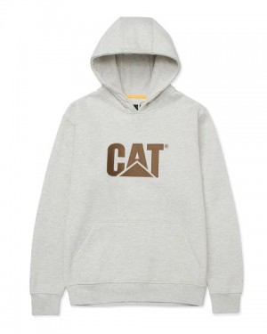 Men's Caterpillar Trademark Hoodie Cream | 259786-GSL