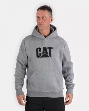 Men's Caterpillar Trademark Hoodie Grey | 106479-NKT