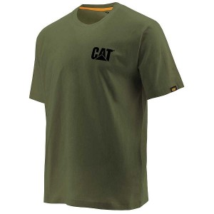 Men's Caterpillar Trademark Tee T-Shirt Green | 587426-WIV