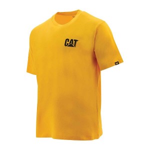 Men's Caterpillar Trademark Tee T-Shirt Yellow | 084631-IGR