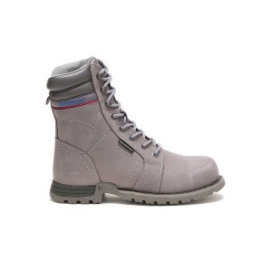 Women's Caterpillar Echo Waterproof Steel Toe Work Boots Grey | 615398-PKS