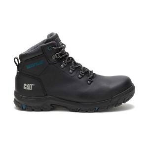 Women's Caterpillar Mae Steel Toe Waterproof Work Boots Black | 487310-DZG