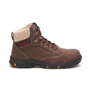 Women's Caterpillar Tess Steel Toe Work Boots Chocolate | 915364-WGX