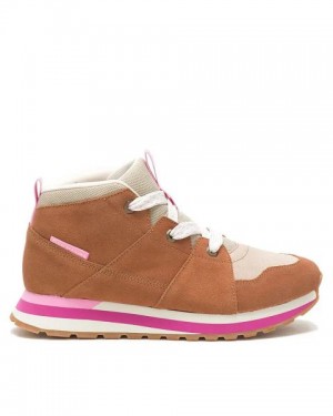 Women's Caterpillar Ventura Mid Elevated Sneakers Brown | 027865-DTR