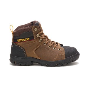 Women's Caterpillar Wellspring Waterproof Metatarsal Guard Steel Toe Work Boots Brown | 764920-ZNL