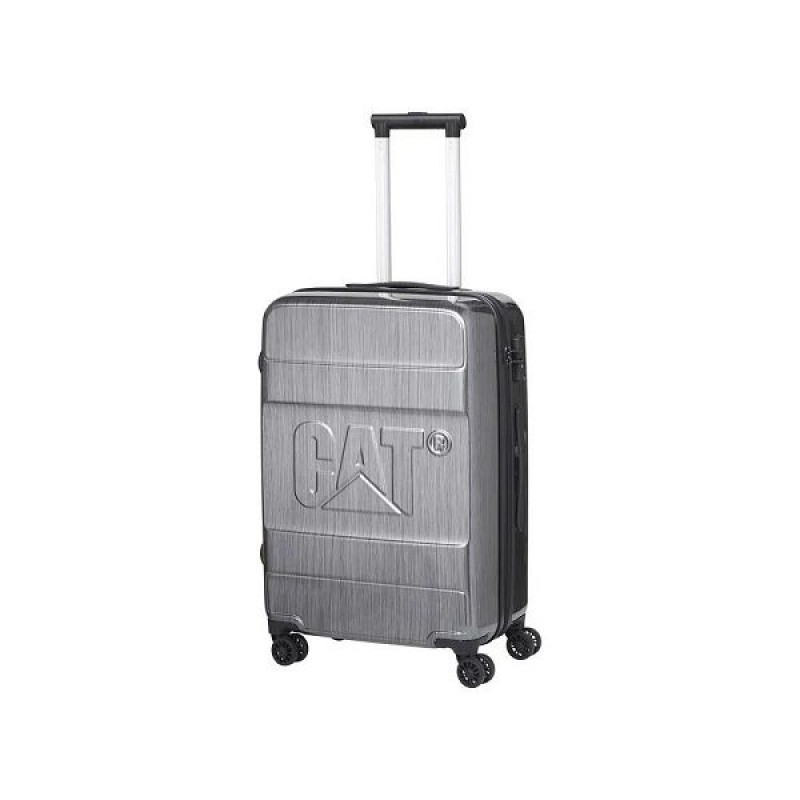 Men\'s Caterpillar 4 Wheels Cat-D 2.0 Small Cat Luggages Silver | 154368-CPL