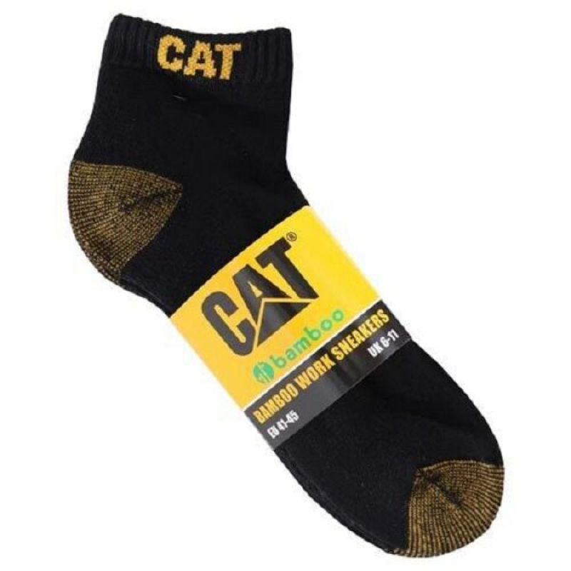 Men\'s Caterpillar 5 Pack Bamboo Ankle Socks Black | 715432-KDG