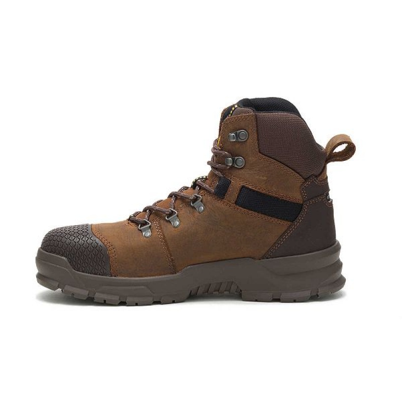 Men's Caterpillar Accomplice X Waterproof Steel Toe Work Boots Brown | 853479-TCA